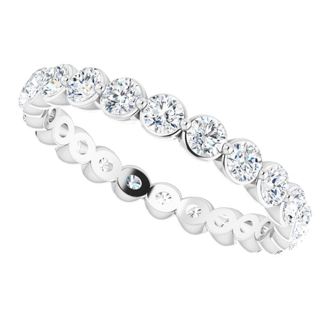 1.32 ct. Round Diamond Eternity Band Delicate Diamond Ring-VIRABYANI